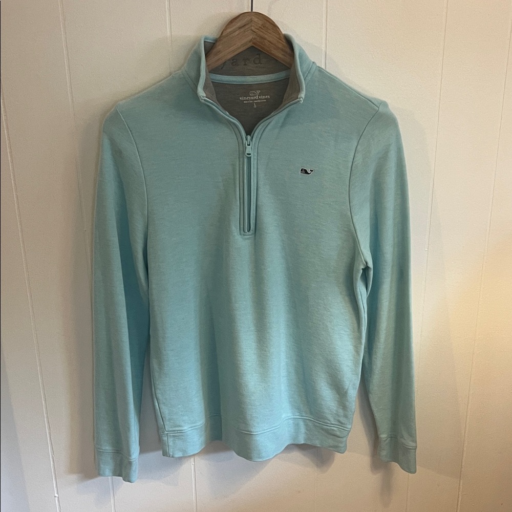 Vineyard Vines Boy’s Aqua Zip-Up Sweater